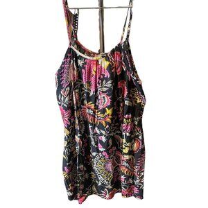 Tropical Floral Cotton Camisole Sleeveless Top